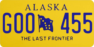 AK license plate GOO455