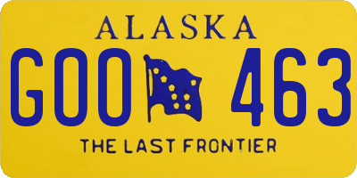 AK license plate GOO463