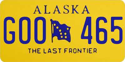 AK license plate GOO465