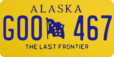AK license plate GOO467