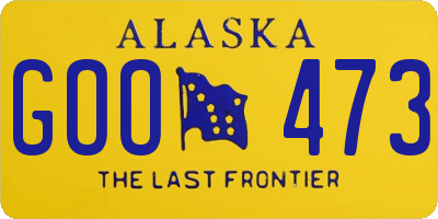 AK license plate GOO473