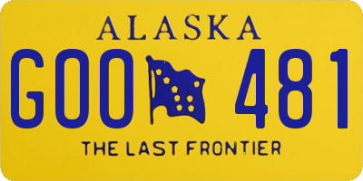 AK license plate GOO481