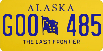 AK license plate GOO485