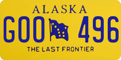 AK license plate GOO496