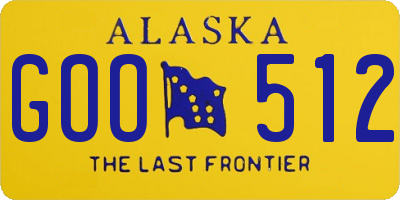 AK license plate GOO512