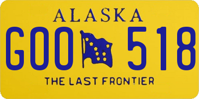 AK license plate GOO518