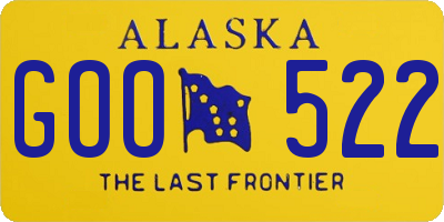 AK license plate GOO522