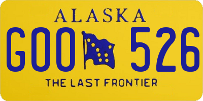 AK license plate GOO526
