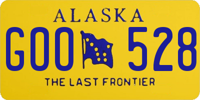 AK license plate GOO528
