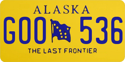AK license plate GOO536
