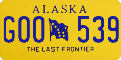 AK license plate GOO539