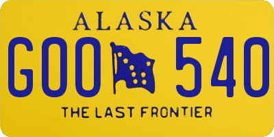 AK license plate GOO540