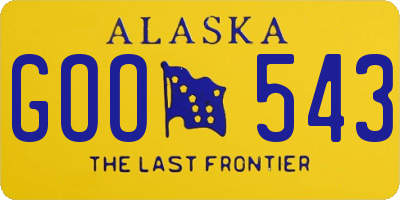 AK license plate GOO543