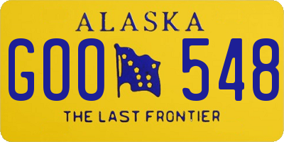 AK license plate GOO548