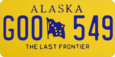 AK license plate GOO549