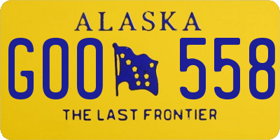 AK license plate GOO558