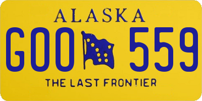 AK license plate GOO559