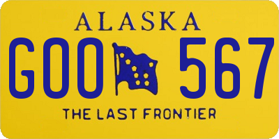 AK license plate GOO567