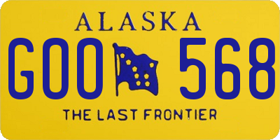 AK license plate GOO568