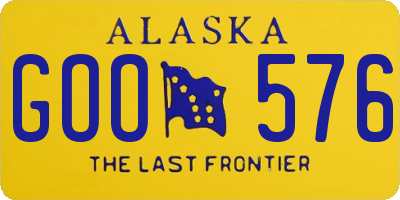AK license plate GOO576