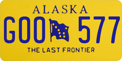 AK license plate GOO577