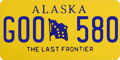 AK license plate GOO580