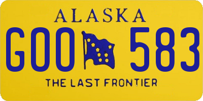 AK license plate GOO583