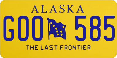 AK license plate GOO585