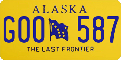 AK license plate GOO587