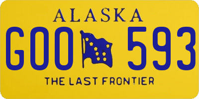 AK license plate GOO593