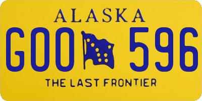 AK license plate GOO596