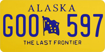 AK license plate GOO597
