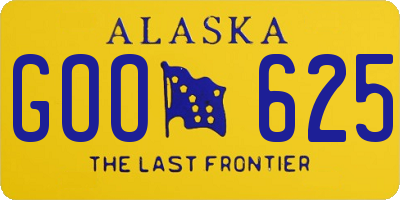 AK license plate GOO625
