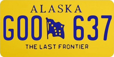 AK license plate GOO637