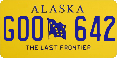 AK license plate GOO642