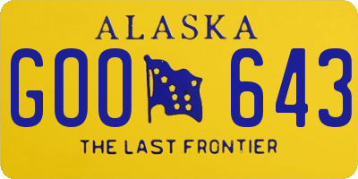 AK license plate GOO643