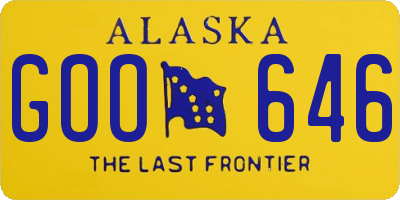 AK license plate GOO646