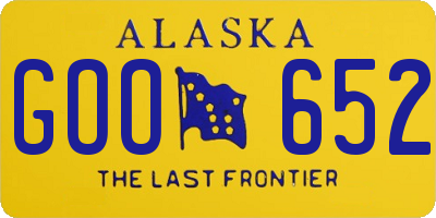 AK license plate GOO652