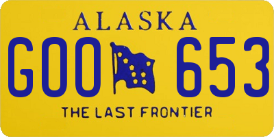 AK license plate GOO653