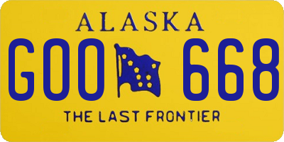 AK license plate GOO668