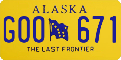 AK license plate GOO671
