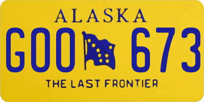 AK license plate GOO673