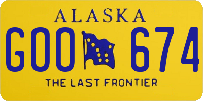 AK license plate GOO674