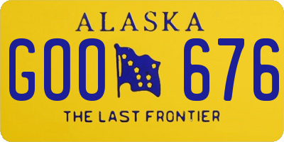 AK license plate GOO676