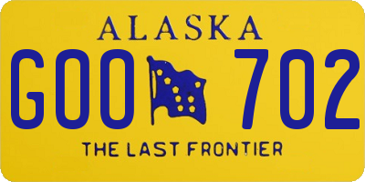 AK license plate GOO702