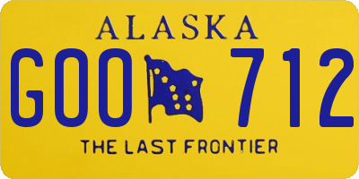 AK license plate GOO712