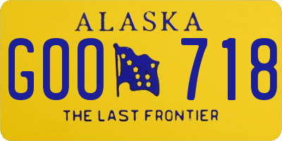 AK license plate GOO718
