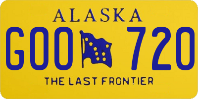 AK license plate GOO720