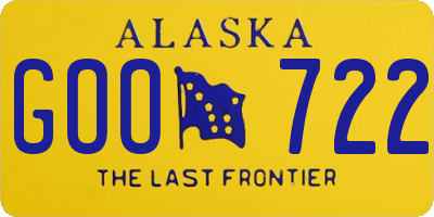 AK license plate GOO722