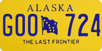 AK license plate GOO724